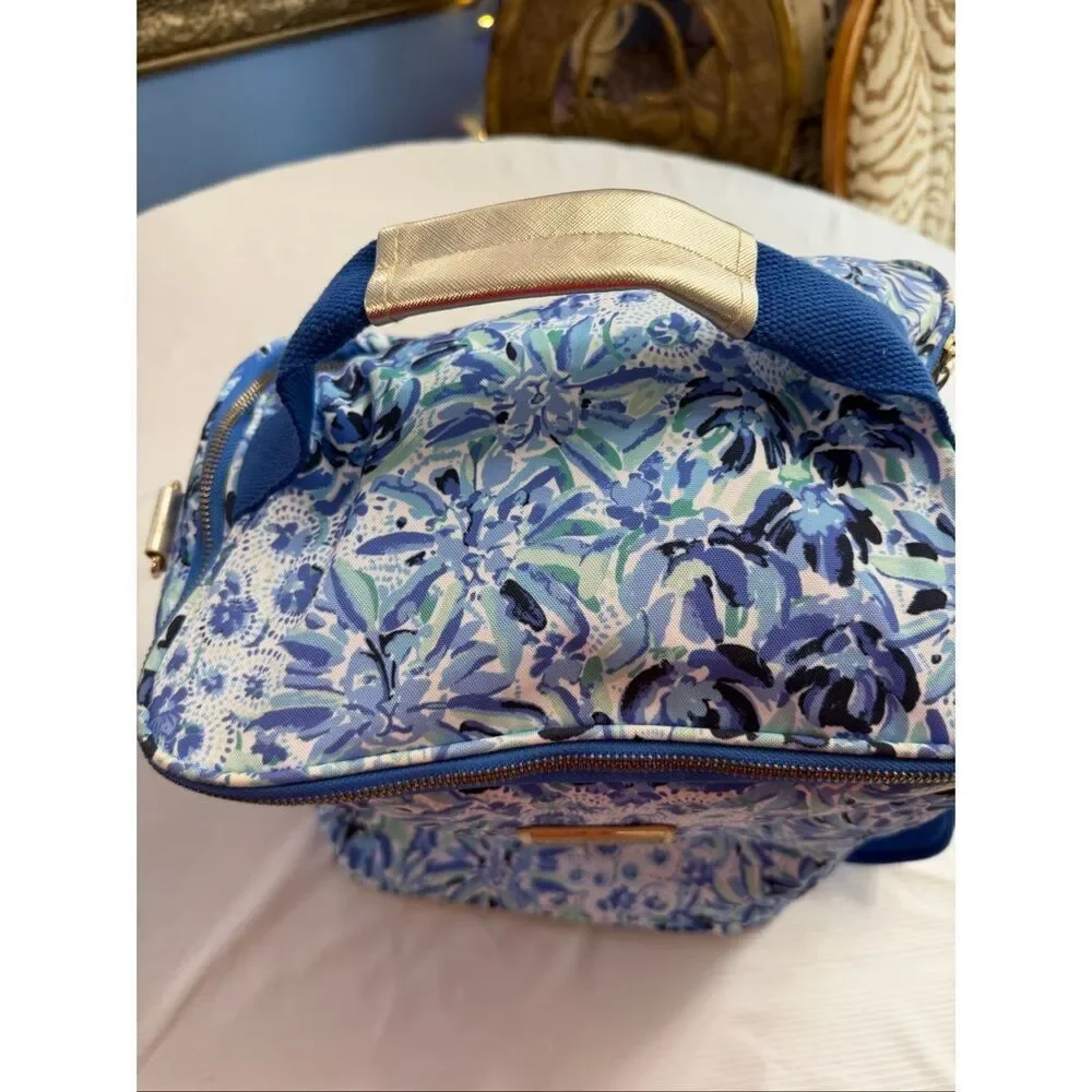 Lilly Pulitzer Cooler Insulated Picnic Wine Carrier Shoulder Bag Aqua